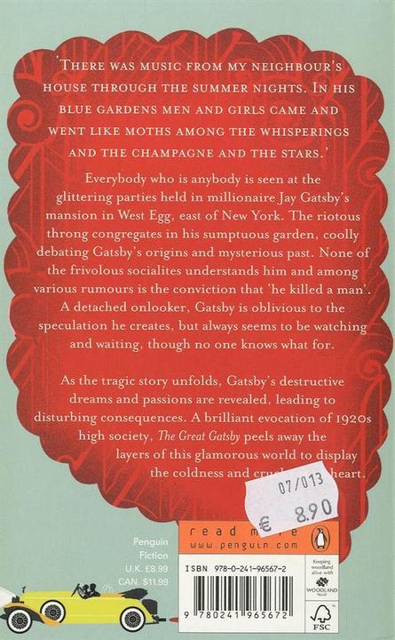 Produktbild The Great Gatsby (Englisch, F. Scott Fitzgerald, 2013)