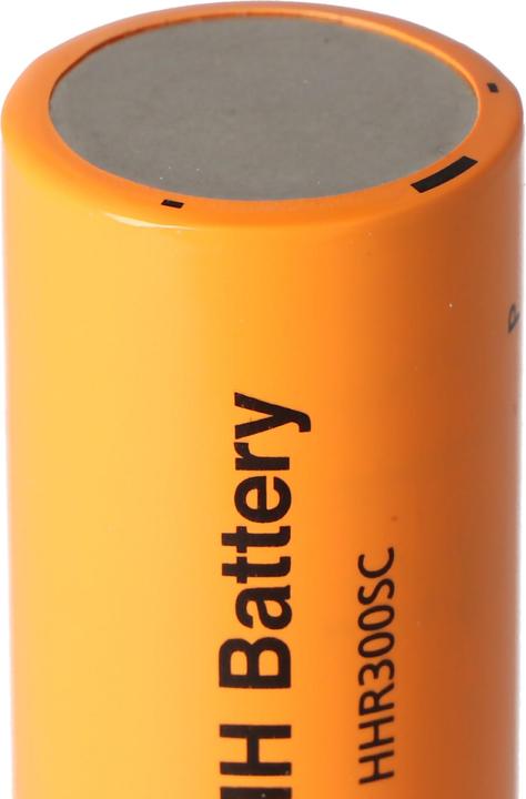 Actual product image Panasonic SUB-C HHR300SC NiMH Battery Flattop Dimensions 22,2x42,5mm (1 pcs., Sub-C, 3000 mAh)