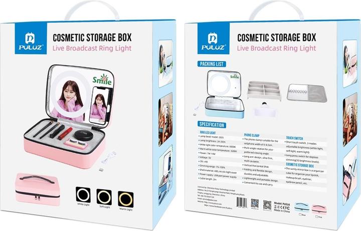 Actual product image Puluz Cosmetic box with ring light 21 (Ring light)