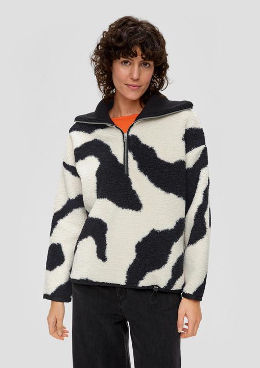 Produktbild s.Oliver Sweatshirt Gemusterter Teddyplüsch-Troyer (38)