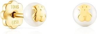 Tous Small gold earrings with real pearl and teddy bear 111003220