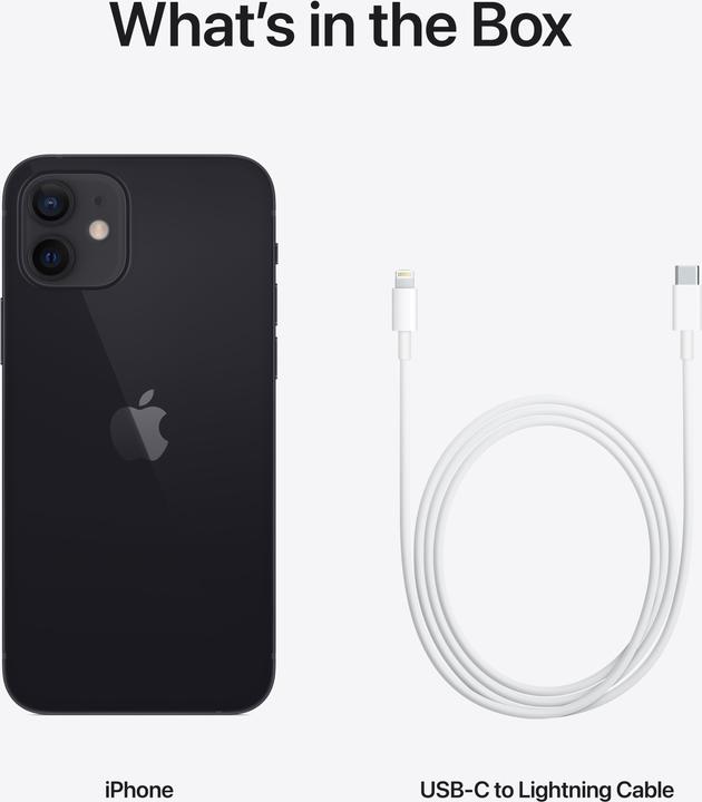Produktbild Apple iPhone 12 (64 GB, Black, 6.10", SIM + eSIM, 5G)