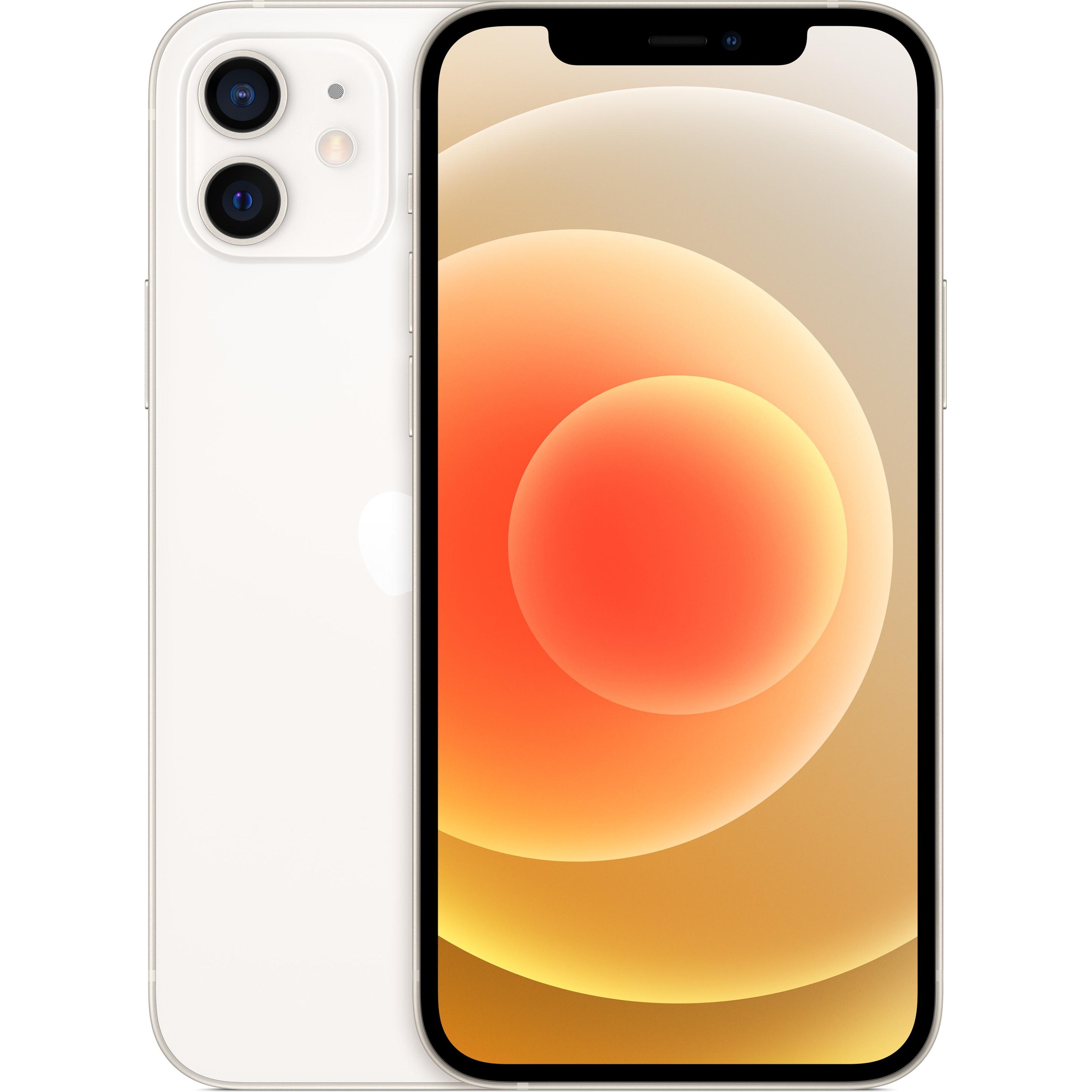 Apple iPhone 12 (256 GB, White, 6.10", SIM + eSIM, 12 Mpx, 5G), Smartphone, Weiss
