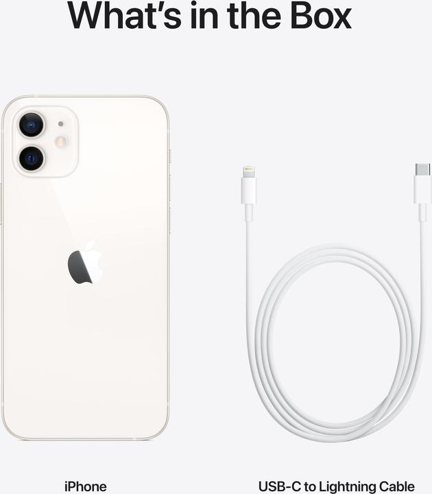 Produktbild Apple iPhone 12 (64 GB, White, 6.10", SIM + eSIM, 12 Mpx, 5G)