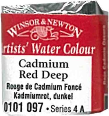 Deckend, feinste Künstler-Aquarellfarben, Preisklasse 4, beständig, halber Napf kadmiumrot dunkel 097
