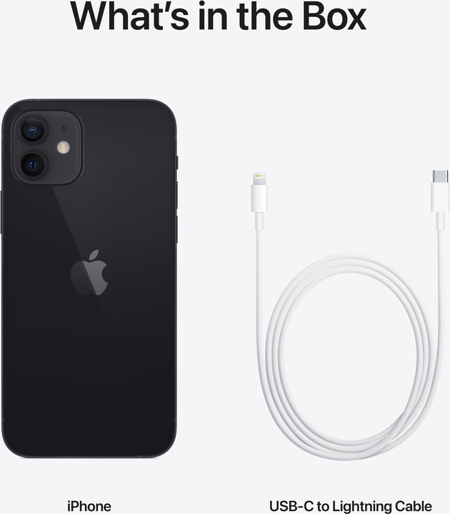 Produktbild Apple iPhone 12 (128 GB, Black, 6.10", SIM + eSIM, 12 Mpx, 5G)