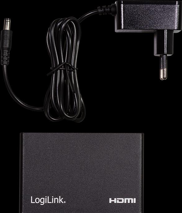 Actual product image LogiLink HD0038 HDMI Splitter 1x4-Port, 4K/60 Hz, HDCP, EDID, HDR, CEC, downscaler