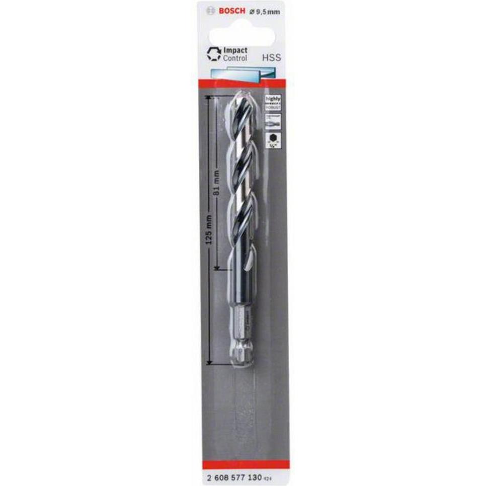 Thumbnail - Bosch Professional Zubehör, Bohrereinsatz, HSS Spiralbohrer mit Sechskantschaft 9,5 mm (9.5 Millimeter)