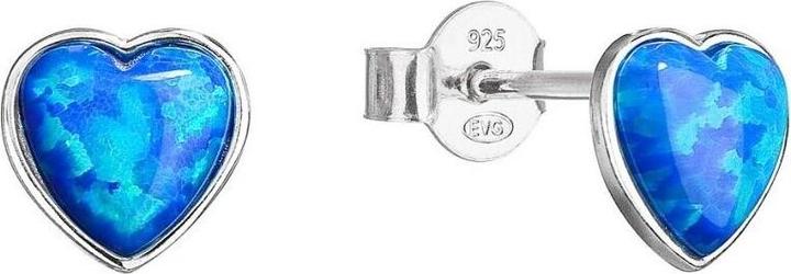 Produktbild Evolution Group Silberohrringe Herzen mit Opalen 11337.3 blau (Opal, Silber)