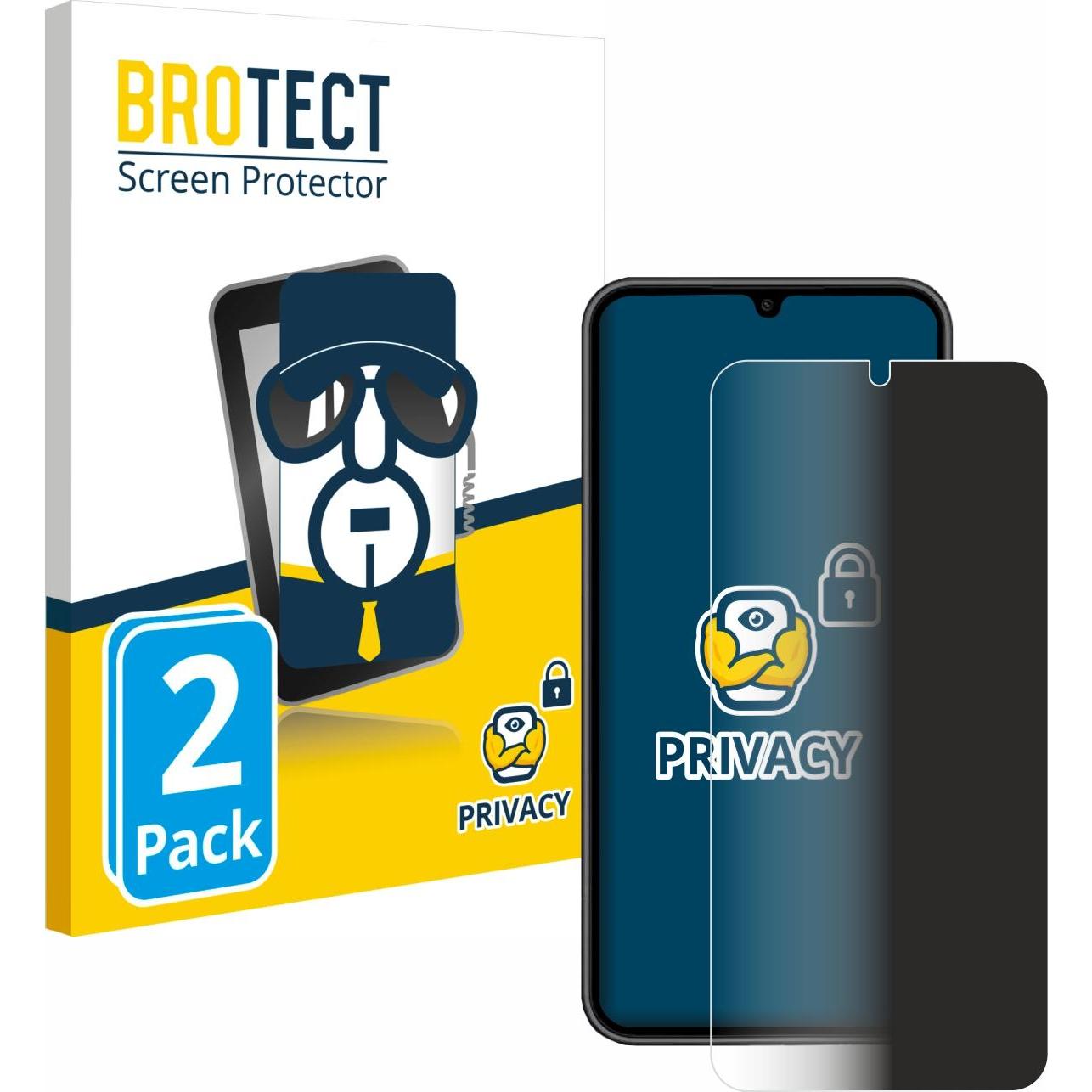BROTECT Sichtschutzfolie Anti-Spy Privacy Folie Blaulicht-Schutz (2 Stück, Samsung Galaxy A34 5G), Smartphone Schutzfoli...