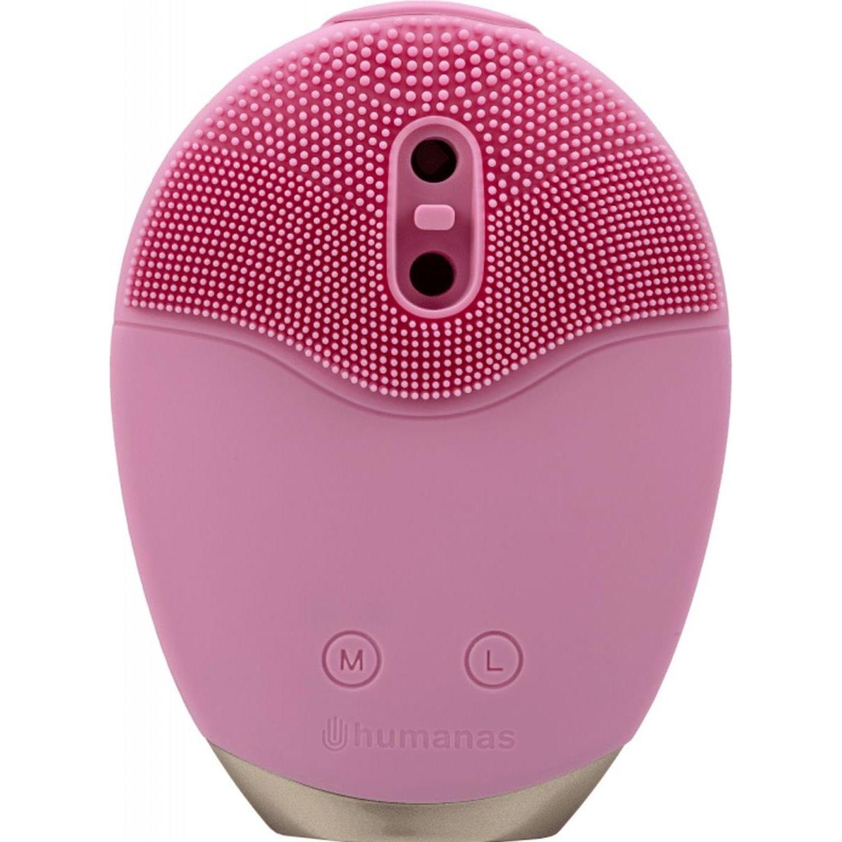 Humanas Rosa Gesichtspflegegerät, Aura Foam Schall-Gesichtspflegebürste –