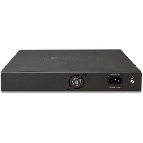 Thumbnail - Planet 8-Port 10/100/1000T 802.3at PoE + 2-Port GE + 2x SFP (12 Ports), Netzwerk Switch, Schwarz