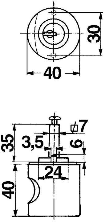 Actual product image Heusser Rotary knobs 3417 / 3418 (Door handle)