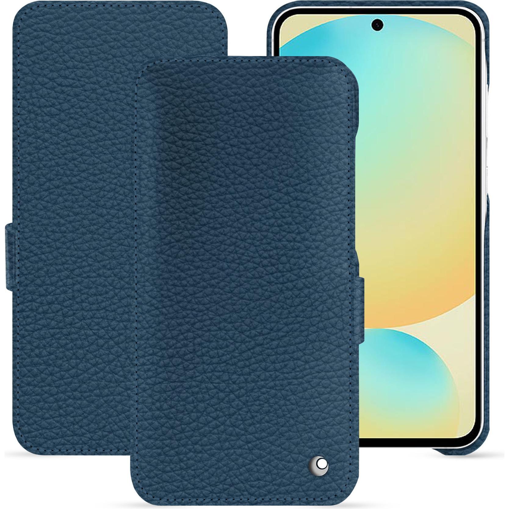 Noreve Lederschutzhülle horizontal (Samsung Galaxy S24 FE), Smartphone Hülle, Blau