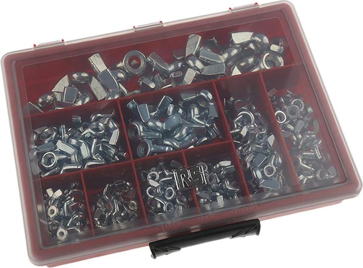 Produktbild RS PRO Flügelmuttern Satz Stahl M3-M12 (M10, M12, M3, M4, M5, M6, M8)