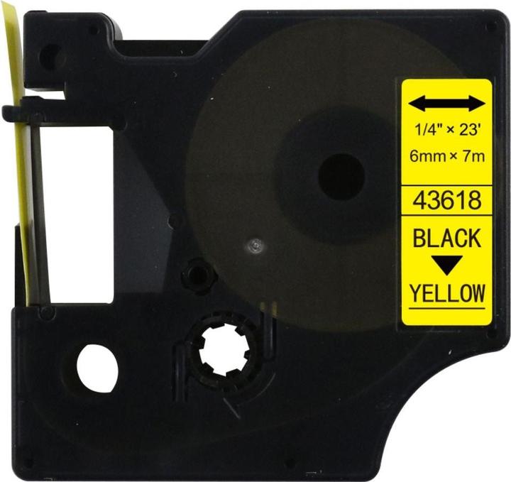 Produktbild Hermex Alternatives Etikettenband zu Dymo D1 43618 / S0720790 Beschriftungsband (0.60 cm, Gelb, Schwarz)
