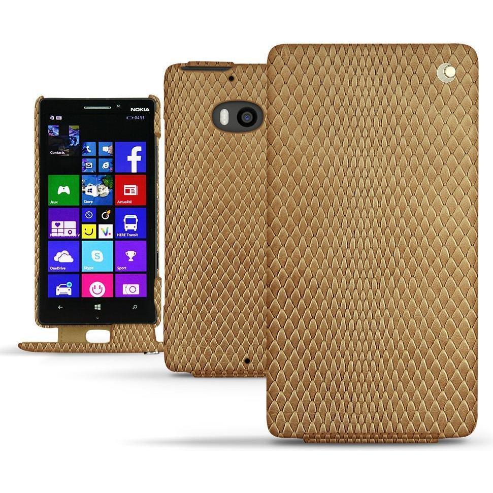 Noreve Lederschutzhülle vertikal (Nokia Lumia 930), Smartphone Hülle, Beige