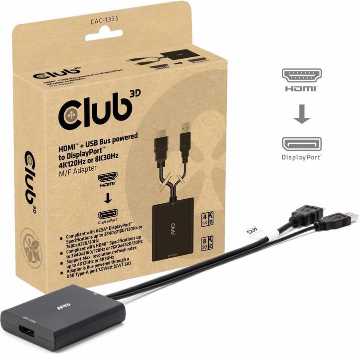 Image du produit Club 3D HDMI + Micro USB zu (DP, 0.72 cm)
