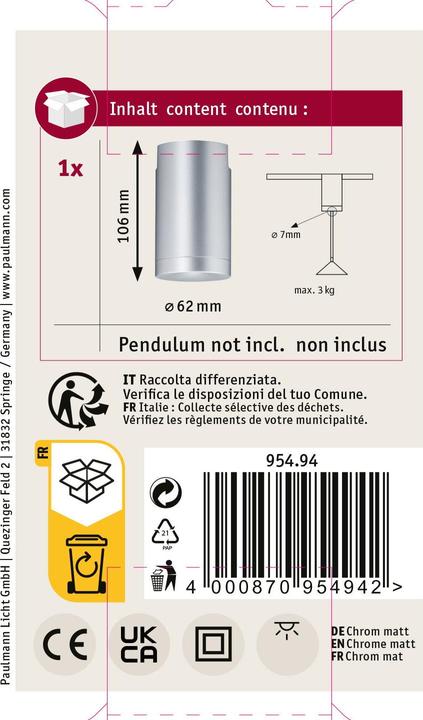 Produktbild Paulmann URail Universal Adapter