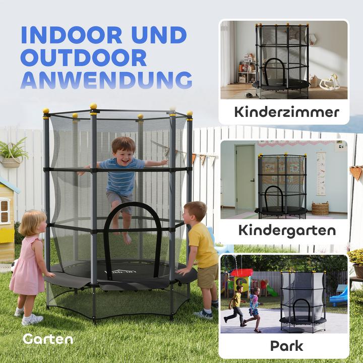 Image du produit Homcom Kindertrampolin Stahl, Kunststoff Schwarz (108 cm)