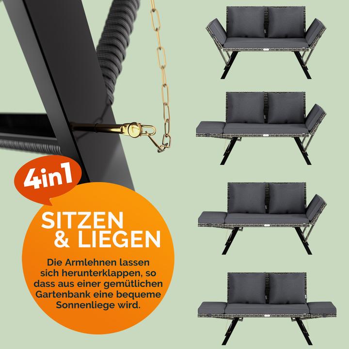 Produktbild Casaria 2in1 Gartenbank mit Auflagen