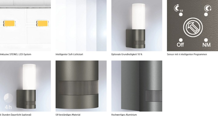 Actual product image Steinel LED Sensorleuchte L 606 (600 lm, IP44)