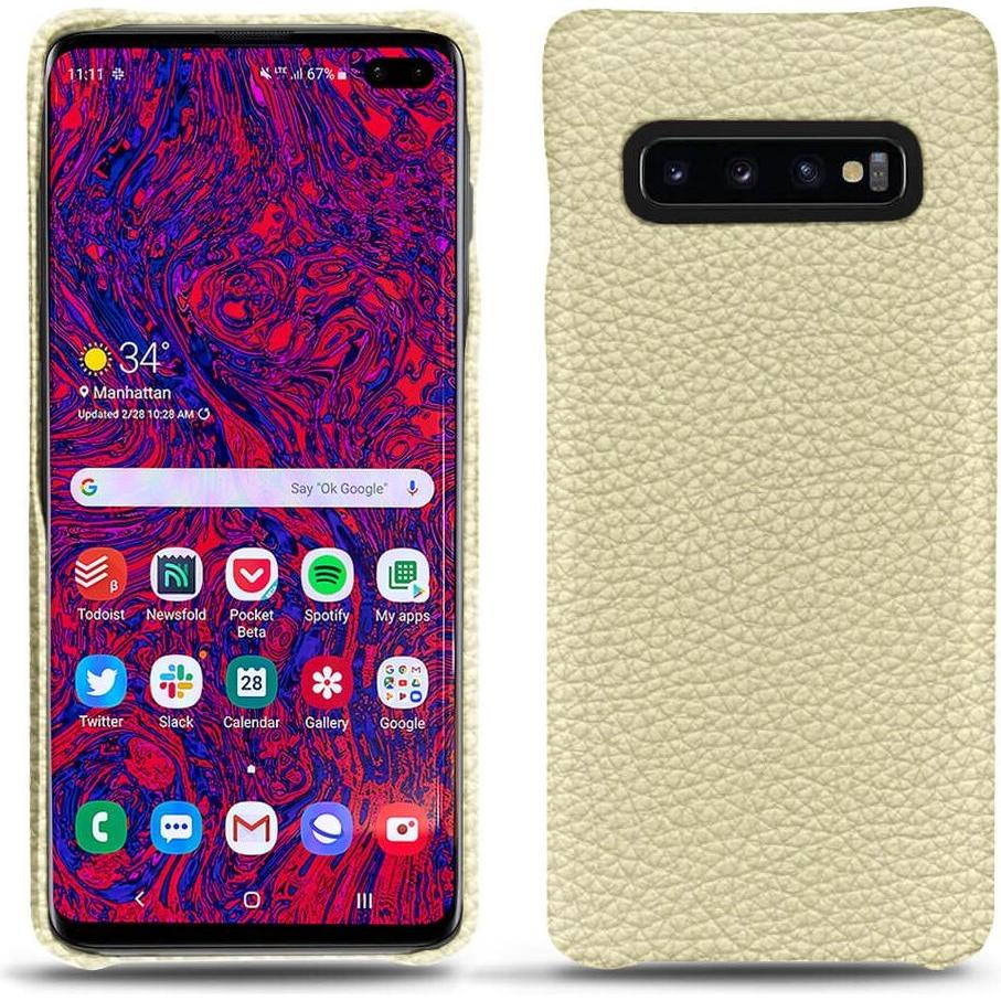Noreve Lederschutzhülle (Samsung Galaxy S10 5G), Smartphone Hülle, Weiss