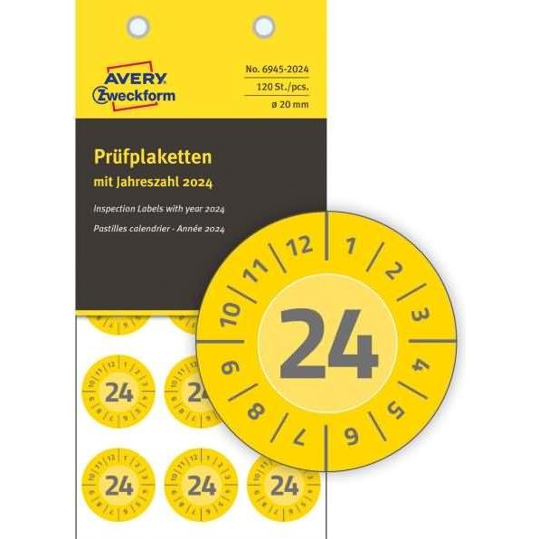 Avery, Sticker, Prüfplaketten