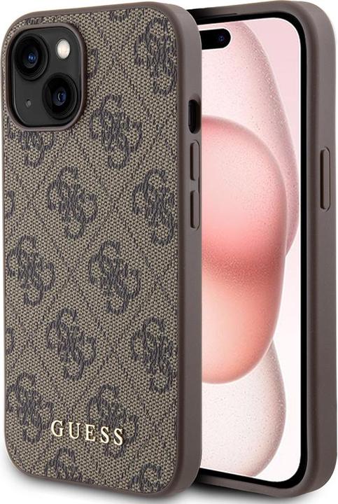 Produktbild Guess GUHCP15SG4GFBR iPhone 15 6.1" brązowy/brown hard case 4G Metal Gold Logo (Apple iPhone 15)