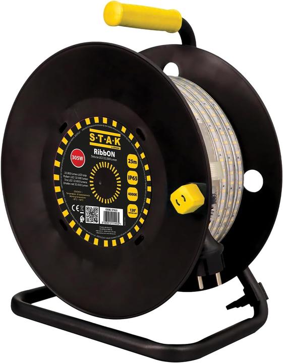 Immagine prodotto S.T.A.K Nastro LED IP65 25m 32000 lumen con avvolgitore, impermeabile per esterni (Luce del giorno, 2500 cm, Esterno)