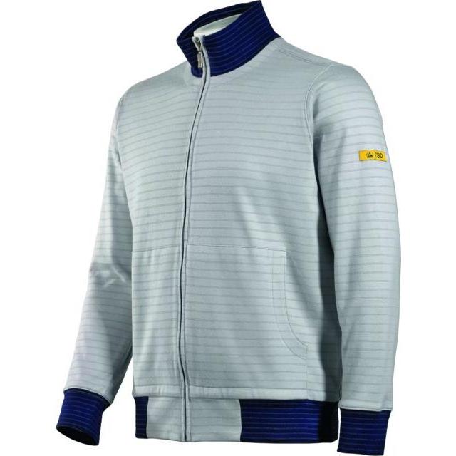 HB Tempex, Arbeitsjacke, ESD Sweatjacke Conductex Cotton Knit, silbergrau, Grösse: M (M)