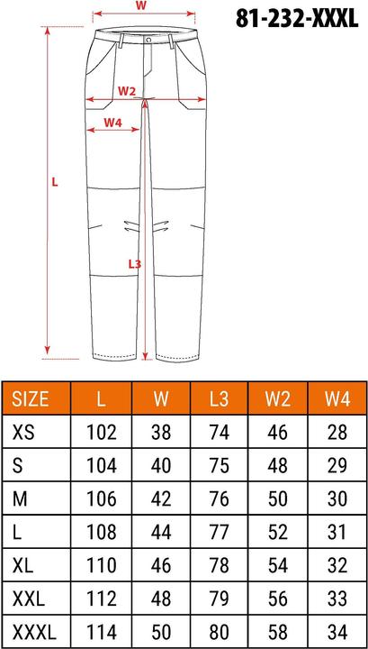 Nutritional values and ingredients No Name Camo URBAN work trousers size XXXL (3XL)