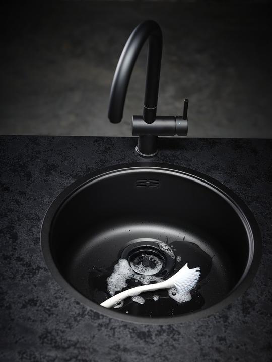 Productafbeelding Reginox Ronde spoelbak, roestvrijstalen spoelbak zwart L18 390 OKG Jet Black ⌀ 44 R34934 (Ingebouwde gootsteen, 44 cm)