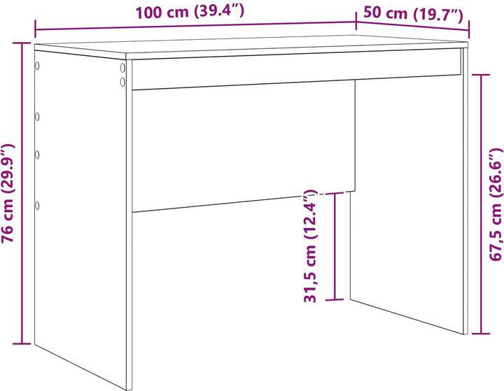 Image du produit vidaXL Kompakter Schreibtisch (100 x 50 x 76 cm)