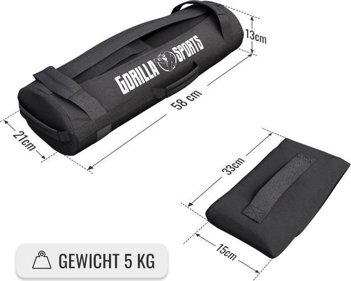 Actual product image Gorilla Sports Adjustable Fitness Sandbag 20 - 30 kg (4 x 5 kg)
