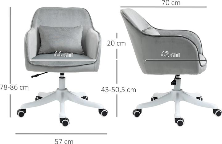 Actual product image Vinsetto Office Chair Height Adjustable with Vibration Function (43 - 50.50 cm)