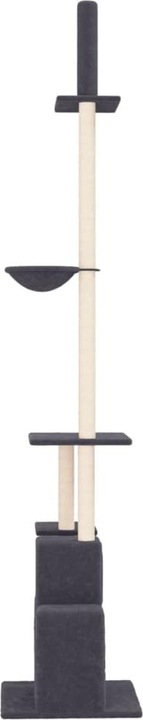 Produktbild VidaXL Kratzbaum Deckenhoch Dunkelgrau 250,5-276,5cm Katzenbaum Kletterbaum (276.50 cm, Dunkelgrau)