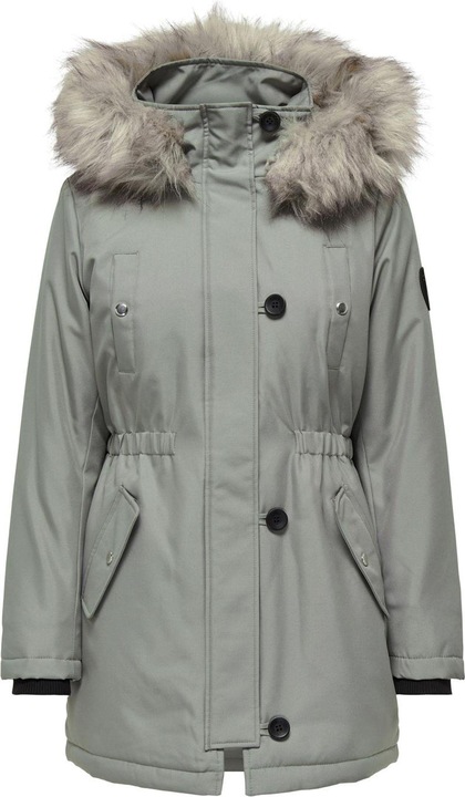 Produktbild Only Kapuze mit abnehmbarem Kunstfell-Rand Gerippte Ärmelbündchen Parka Langer Parka (S)