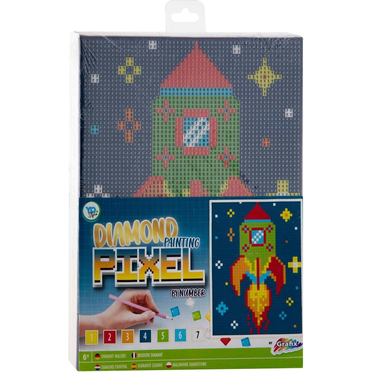 Thumbnail - Grafix Pixel-by-Number-Leinwand - Rakete