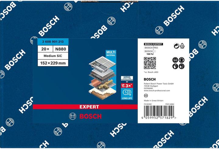 Produktbild Bosch Professional Zubehör EXPERT N880 Vliespad zum Handschleifen, 152 x 229 mm, mittleres SiC (Mittleres SiC)
