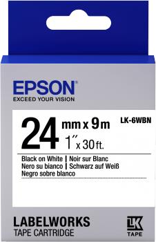 Actual product image Epson Label Cassette Lk-6wbn (2.40 cm, White)