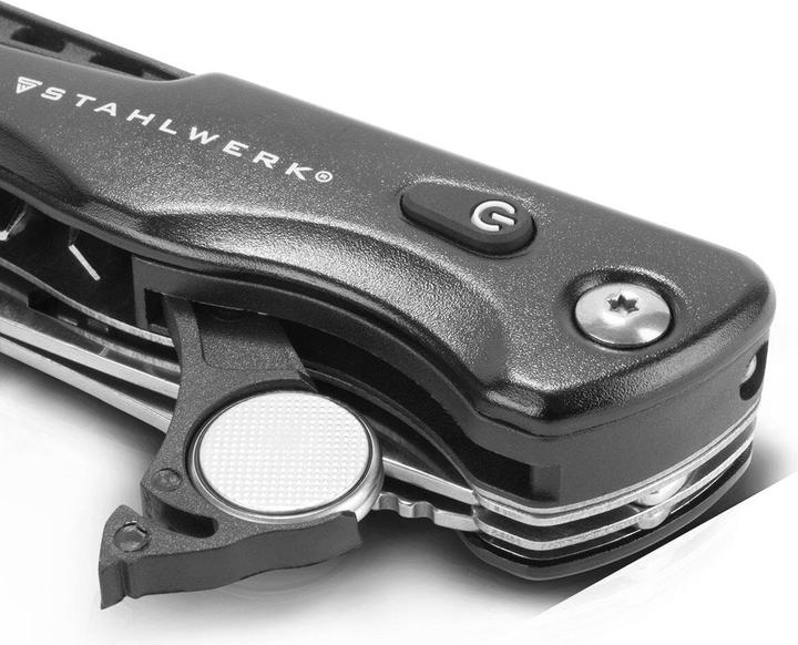 Image du produit Stahlwerk Outil multifonctionnel Kit de survie avec couteau de poche Lampe de poche LED (10 Fonctions)