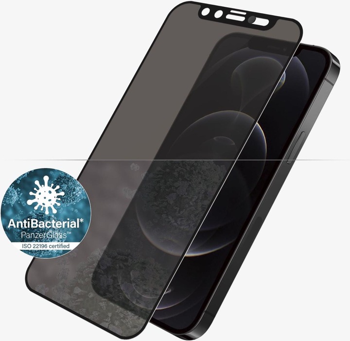 Produktbild PanzerGlass Case Friendly Black AB Privacy (1 Stück, Apple iPhone 12, Realme 12 Pro+)
