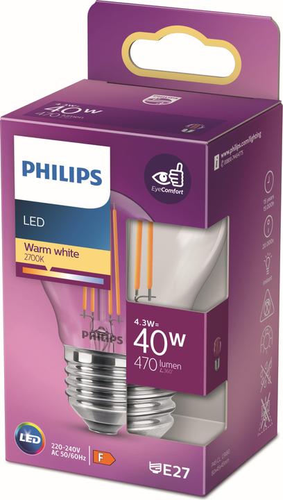 Immagine prodotto Philips Lampada (E27, 4.30 W, 470 lm, 1 x, F)