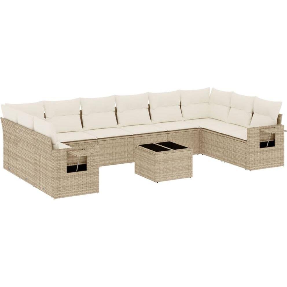 VidaXL, Gartenlounge, 10-tlg. Garten-Lounge-Set mit Kissen
