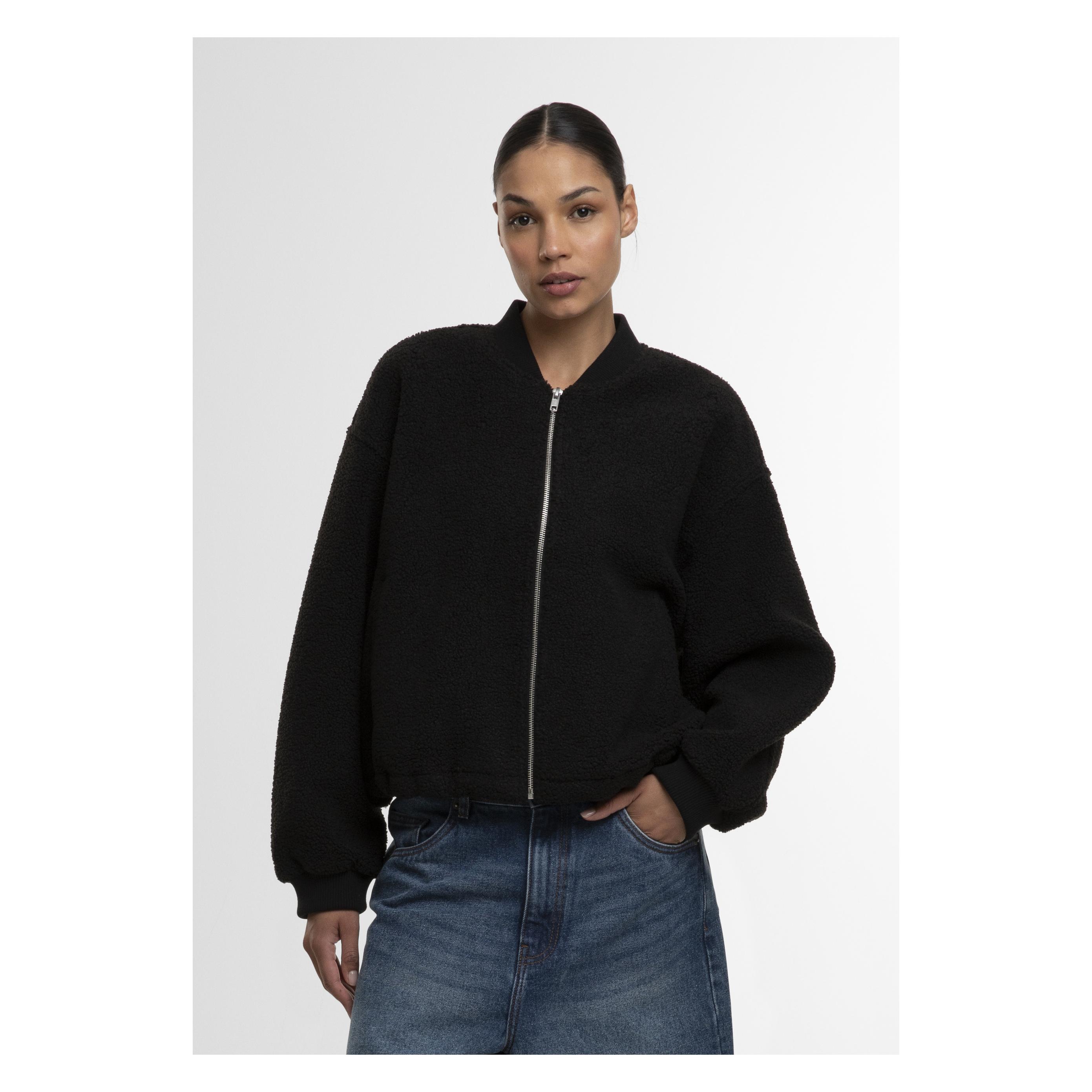Urban Classics, Damen, Leichte Jacken, Ladies Structured Bomber Jacket Black 4XL, Schwarz, (4XL)