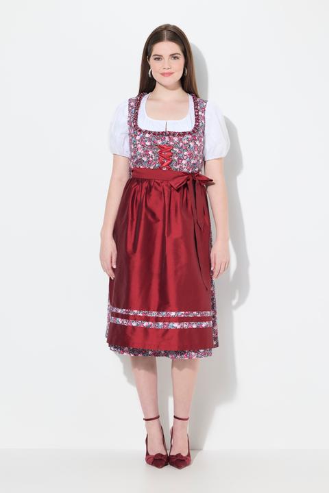 Produktbild Ulla Popken Midi-Dirndl, Schnürung, Carré-Ausschnitt, ärmellos (60)