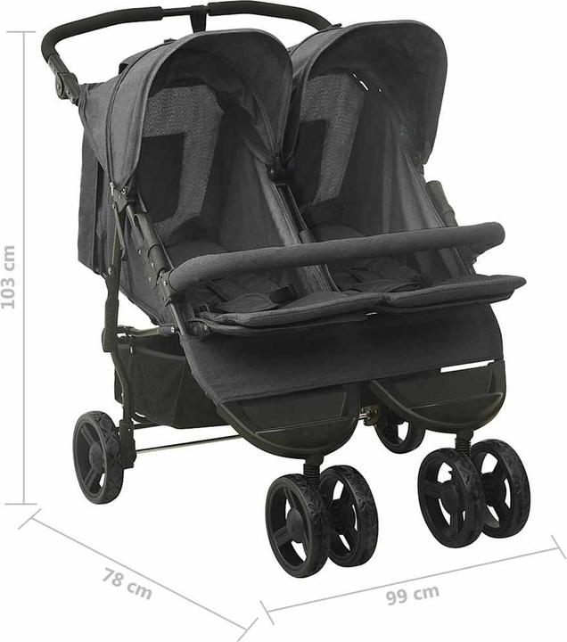 Produktbild vidaXL Geschwisterwagen