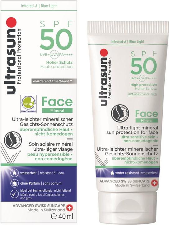 Actual product image Ultrasun Face Mineral SPF50 (Suntan cream, SPF 50, 40 ml, 74 g)