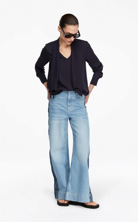 Immagine prodotto Comma Chiffon-Bluse mit plissierter Schluppe (46)
